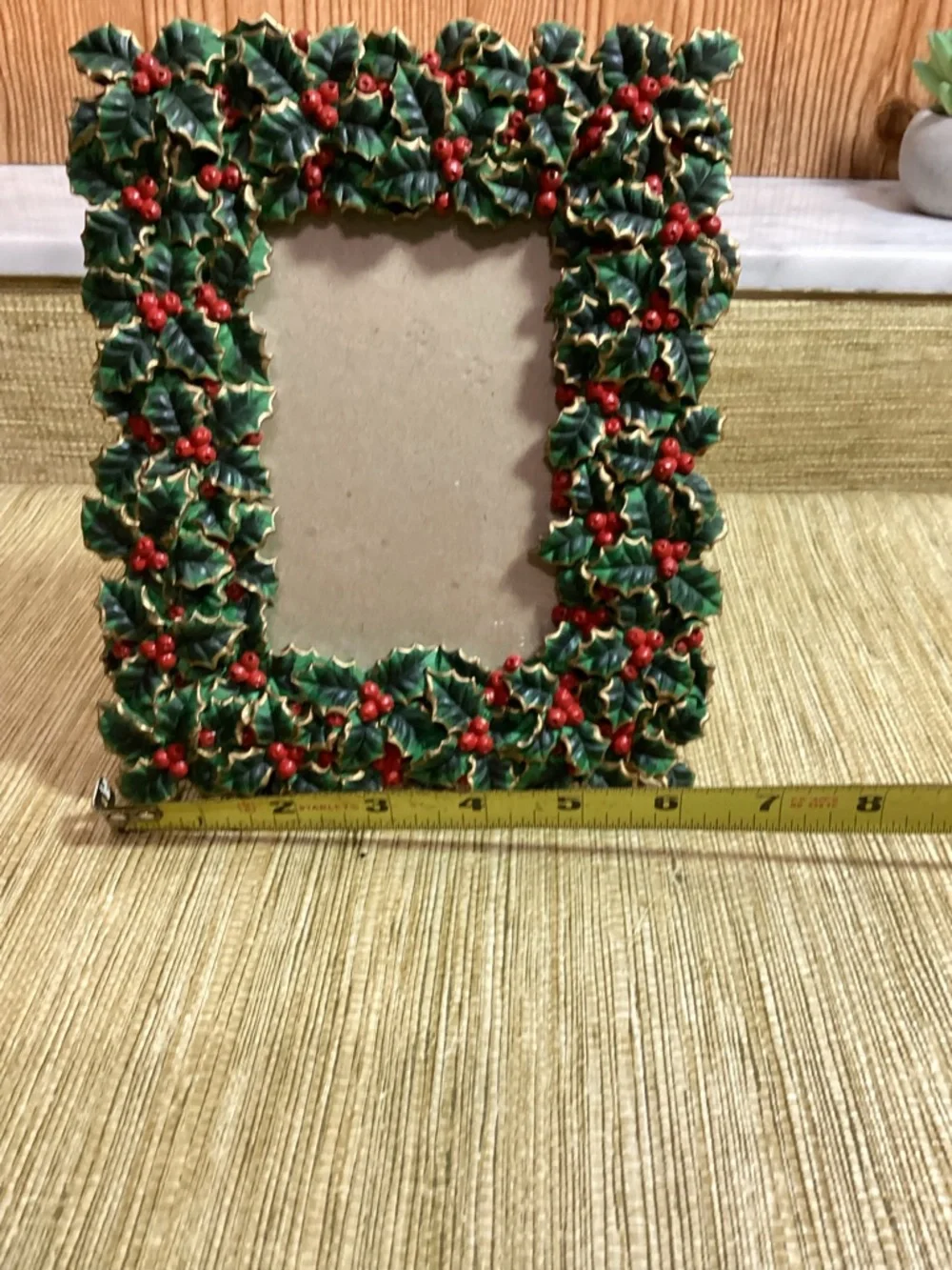 Holly Berry Decorative Picture Frame - Green & Red